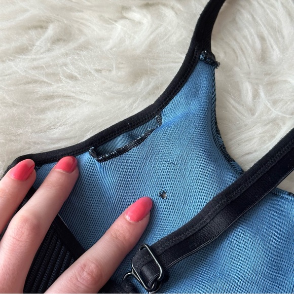 Adidas Stella McCartney blue longline sports bra Sz S - Picture 4 of 6